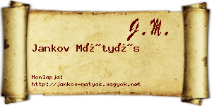 Jankov Mátyás névjegykártya