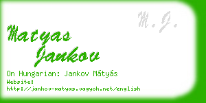 matyas jankov business card